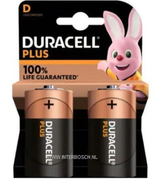 Afbeeldingen van Batterij DURACELL Plus MN 1300 Duralock (D) x2st.