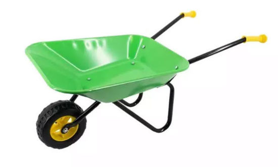 Afbeeldingen van Kinderkruiwagen MM, METALEN bak GROEN