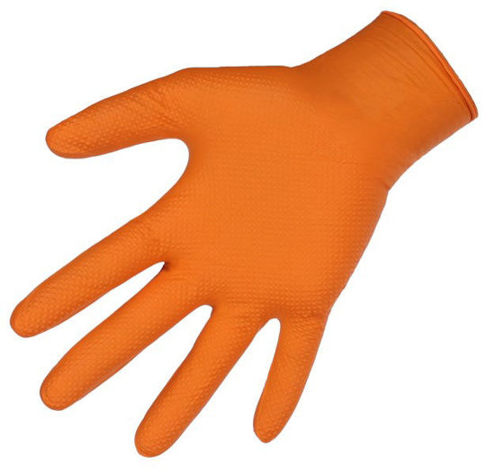 Afbeeldingen van Nitril handschoenen X-Grip oranje 50 st. mt. M