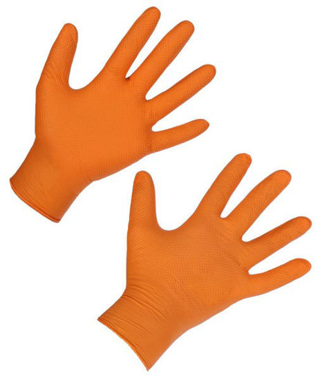 Afbeeldingen van Nitril handschoenen X-Grip oranje 50 st. mt. XL