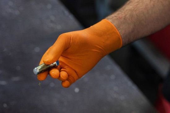 Afbeeldingen van Nitril handschoenen X-Grip oranje 50 st. 240 mm