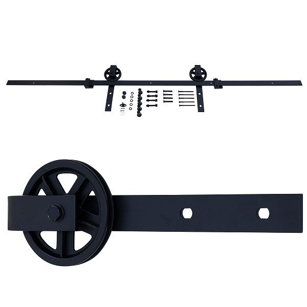 Afbeeldingen van Hangrolset wiel met rail in 1 lengte (2000mm)