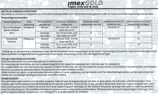 Afbeeldingen van IMEX GOLD tegen onkruid en mos, 450ml