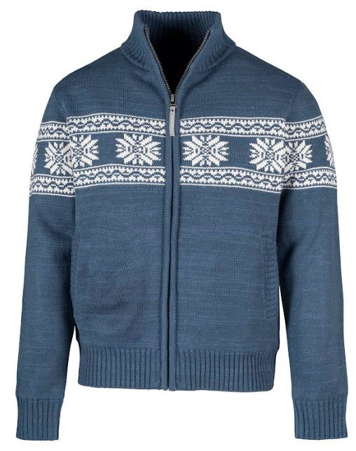 Afbeeldingen van Wintervest, Jarno, Noors gebreid, gevoerd, Blauw, mt L