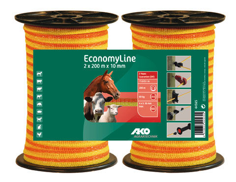 Afbeeldingen van AKO EconomyLine schriklint geel/oranje 1cm-200m *2-pack*