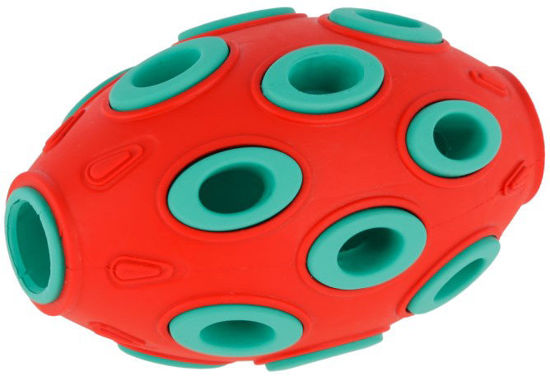 Afbeeldingen van Rugby ToyFastic, te vullen, rood/turkoois, 12 x 7,5 cm