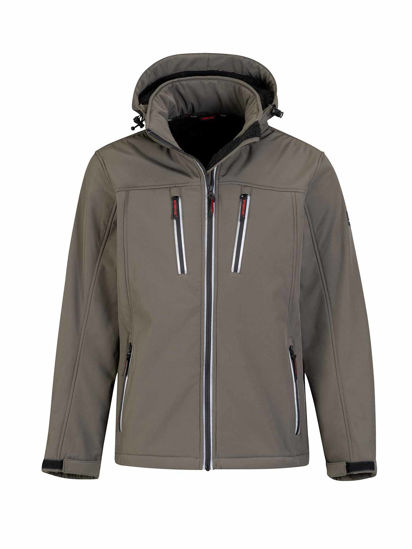 Afbeeldingen van Softshell werkjas teddy voering CLIVE, olijfgroen -3XL