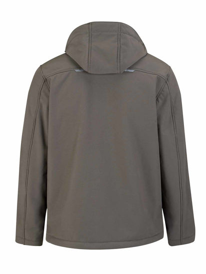 Afbeeldingen van Softshell werkjas teddy voering CLIVE, olijfgroen -3XL