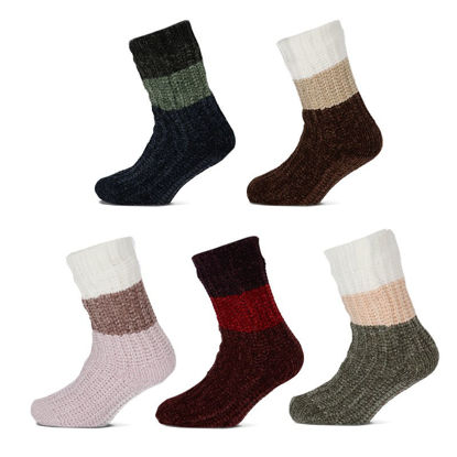 Afbeeldingen van Homesocks Basset Chenille, Colourblock assortiment 30 paar