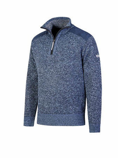 Afbeeldingen van Pullover, Liam, gebreid, winter gevoerd, donkerbl. mt S