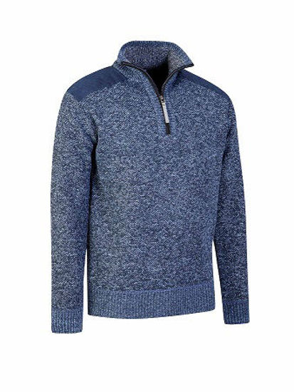 Afbeeldingen van Pullover, Liam, gebreid, winter gevoerd, donkerbl. mt M