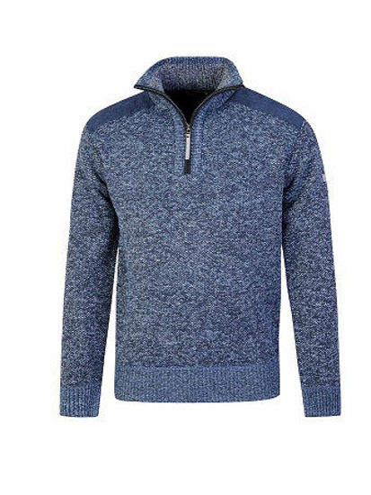 Afbeeldingen van Pullover, Liam, gebreid, winter gevoerd, donkerbl. mt L