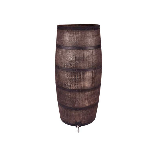 Afbeeldingen van Roto regenton -slim- houten look bruin +kraan 80L