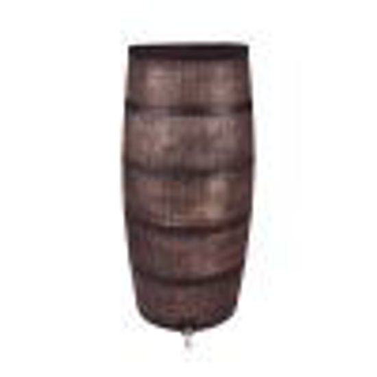 Afbeeldingen van Roto regenton -slim- houten look bruin +kraan 150L