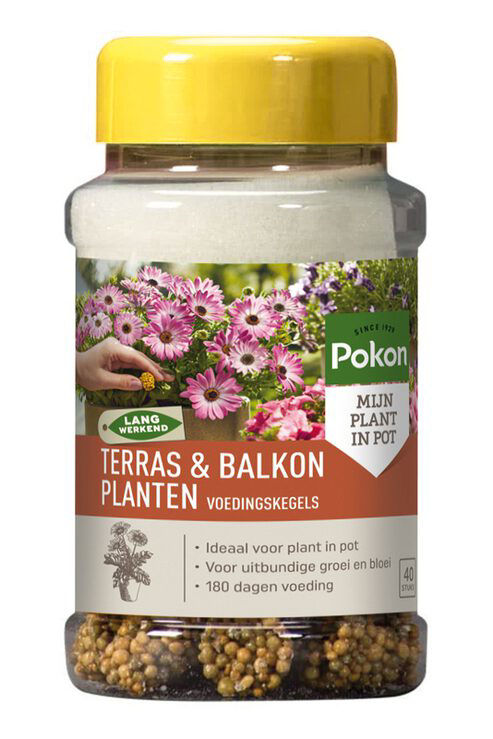 Afbeeldingen van Pokon Terras & Balkonplanten Voeding Langw.Kegels (40st)