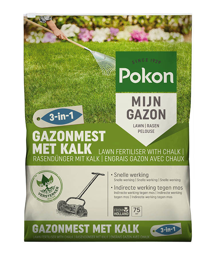 Afbeeldingen van Pokon Gazonmest met Kalk 3-in-1 voor 75m2 = 5kg