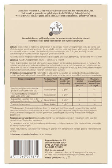 Afbeeldingen van Pokon Bio Tegen Slakken, Korrels, 450gr