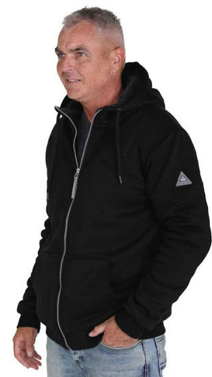 Afbeeldingen van Sweatvest Kenny, Teddy gevoerd, Hoody, zwart. mt S