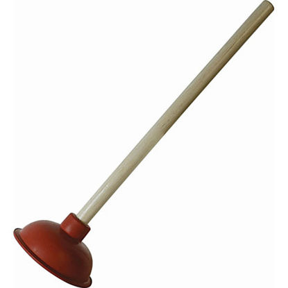 Afbeeldingen van Gootsteenontstopper ø14cm, steel 52cm.