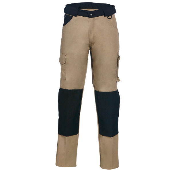 Afbeeldingen van Worker broek Havep +kniezak, camel/zwart, 56