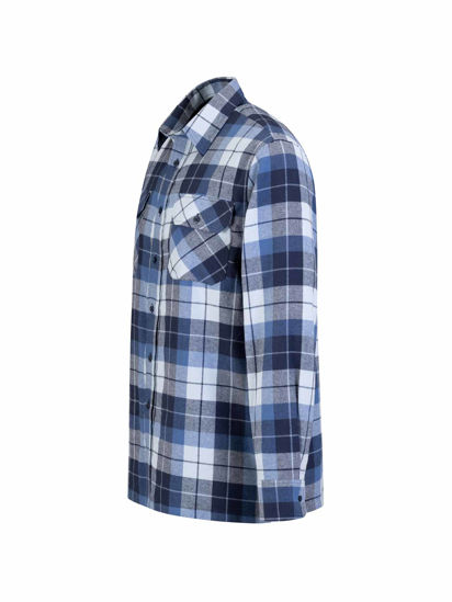 Afbeeldingen van Flaneloverhemd Dawson, ruit blauw/wit des.41 maat XL