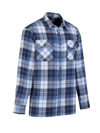 Afbeeldingen van Flaneloverhemd Dawson, ruit blauw/wit des.41 maat XXL