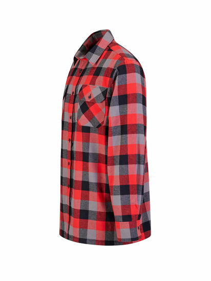 Afbeeldingen van Flaneloverhemd Dawson, ruit rood/zwart des.43 maat 3XL