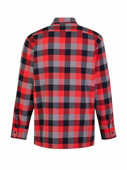 Afbeeldingen van Flaneloverhemd Dawson, ruit rood/zwart des.43 maat 3XL