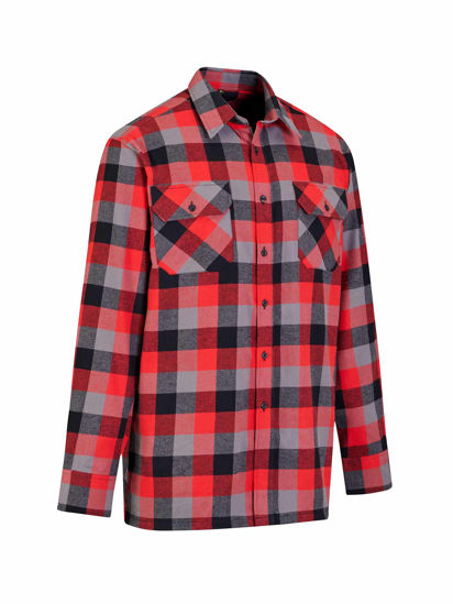 Afbeeldingen van Flaneloverhemd Dawson, ruit rood/zwart des.43 maat 3XL