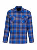 Afbeeldingen van Flaneloverhemd Dawson, ruit blauw/zwart des.44 maat 3XL