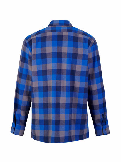 Afbeeldingen van Flaneloverhemd Dawson, ruit blauw/zwart des.44 maat 3XL