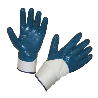 Afbeeldingen van Handschoen blauw NBR met kap Keron.