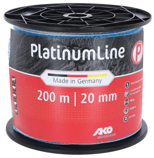 Afbeeldingen van AKO PlatinumLine schriklint 20 mm wit/blauw-200m