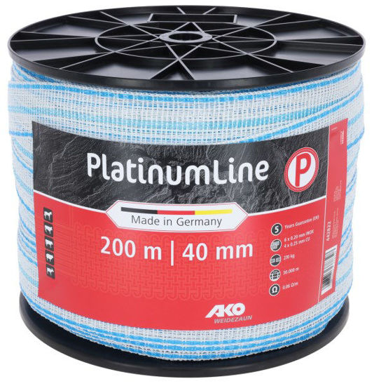 Afbeeldingen van AKO PlatinumLine schriklint 40 mm wit/blauw-200m