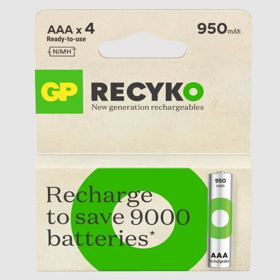 Afbeeldingen van Batterij oplaadbaar GP-AAA-950mAH  x4st.